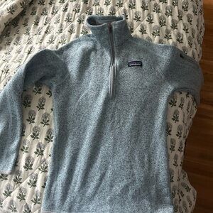 Patagonia Heathered Light Blue Quarter-Zip Fleece